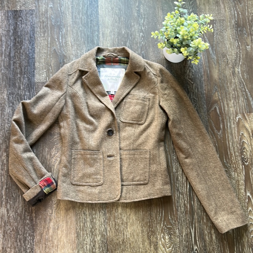 Brown Tweed Abercrombie and Fitch Blazer